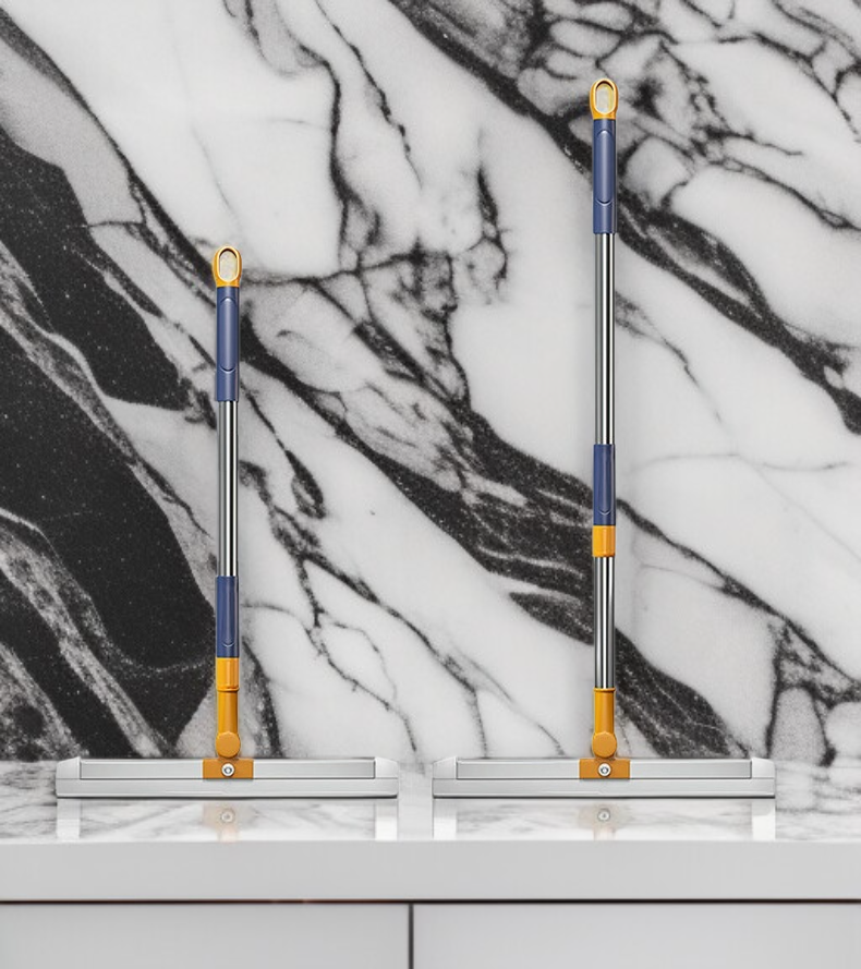 水洗い可能なシリコンスクイジーほうきの洗浄シーン