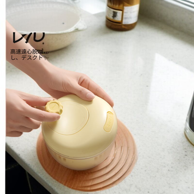 サラダ野菜乾燥機 家庭用排水乾燥機 果物 手動 水かご キッチンツール 野菜洗い桶 工芸品