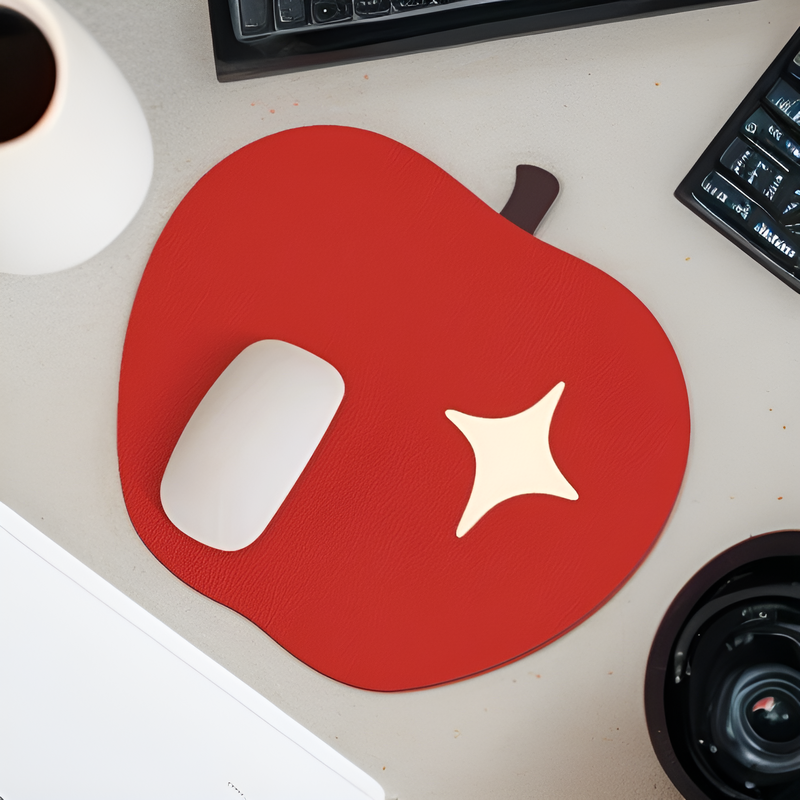 불규칙한 모양의 PU 가죽 마우스 패드