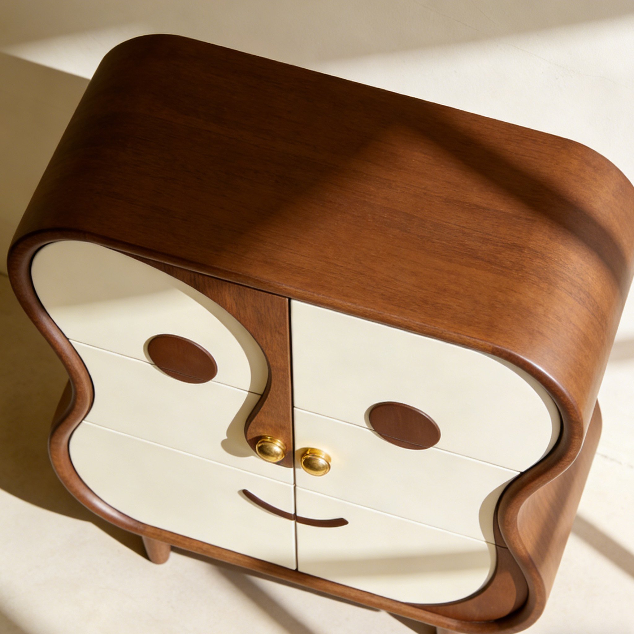 ตู้เก็บของไม้รูปหน้ายิ้ม