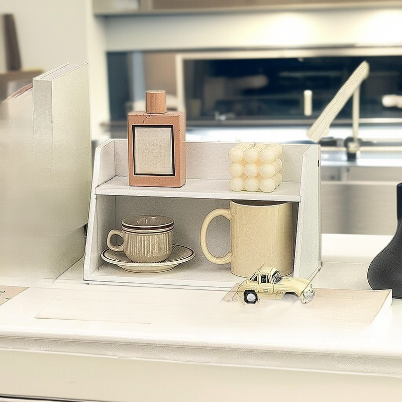 Wooden Office Desk Cup Rack Storage Organizer