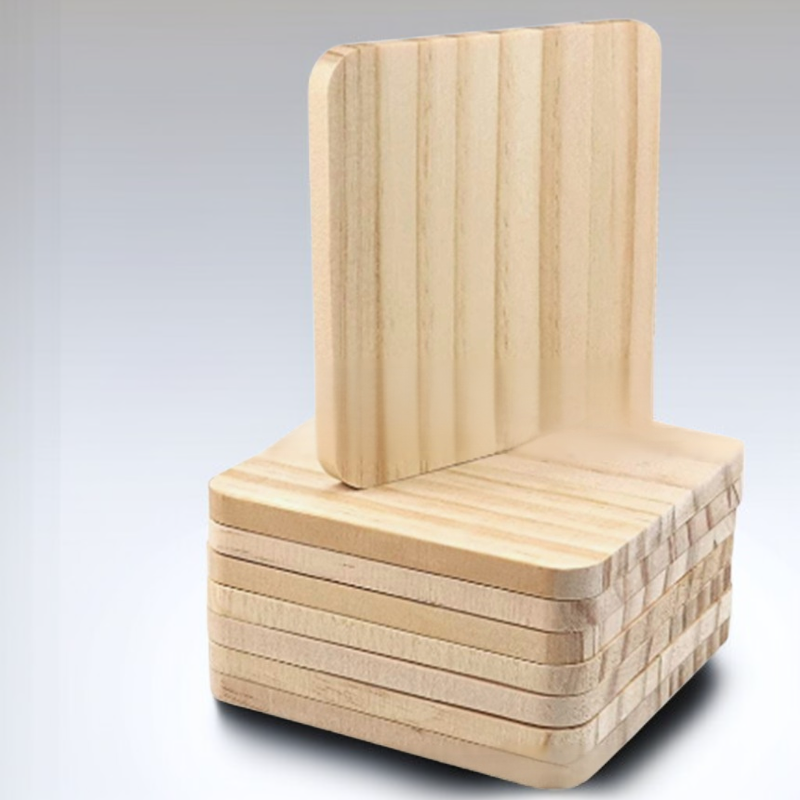 목재 쿵푸 다기 뜨거움 방지 컵 매트 10cm 원형 단열 매트