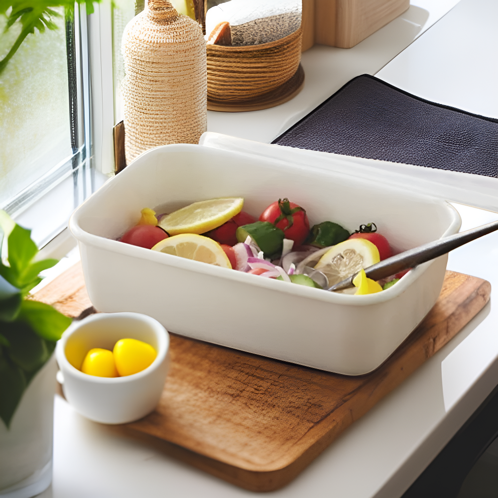 전자레인지 사용 가능한 에나멜 사각 도시락통