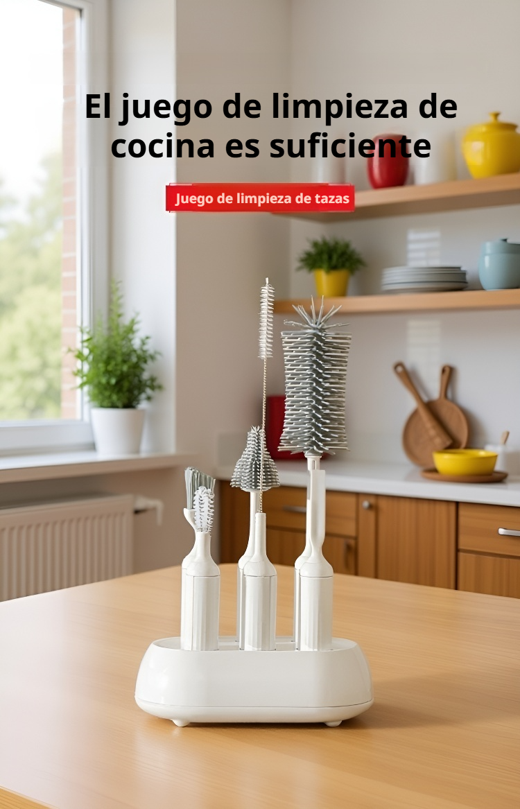 Juego de herramientas 6 en 1 para limpiar biberones de bebé