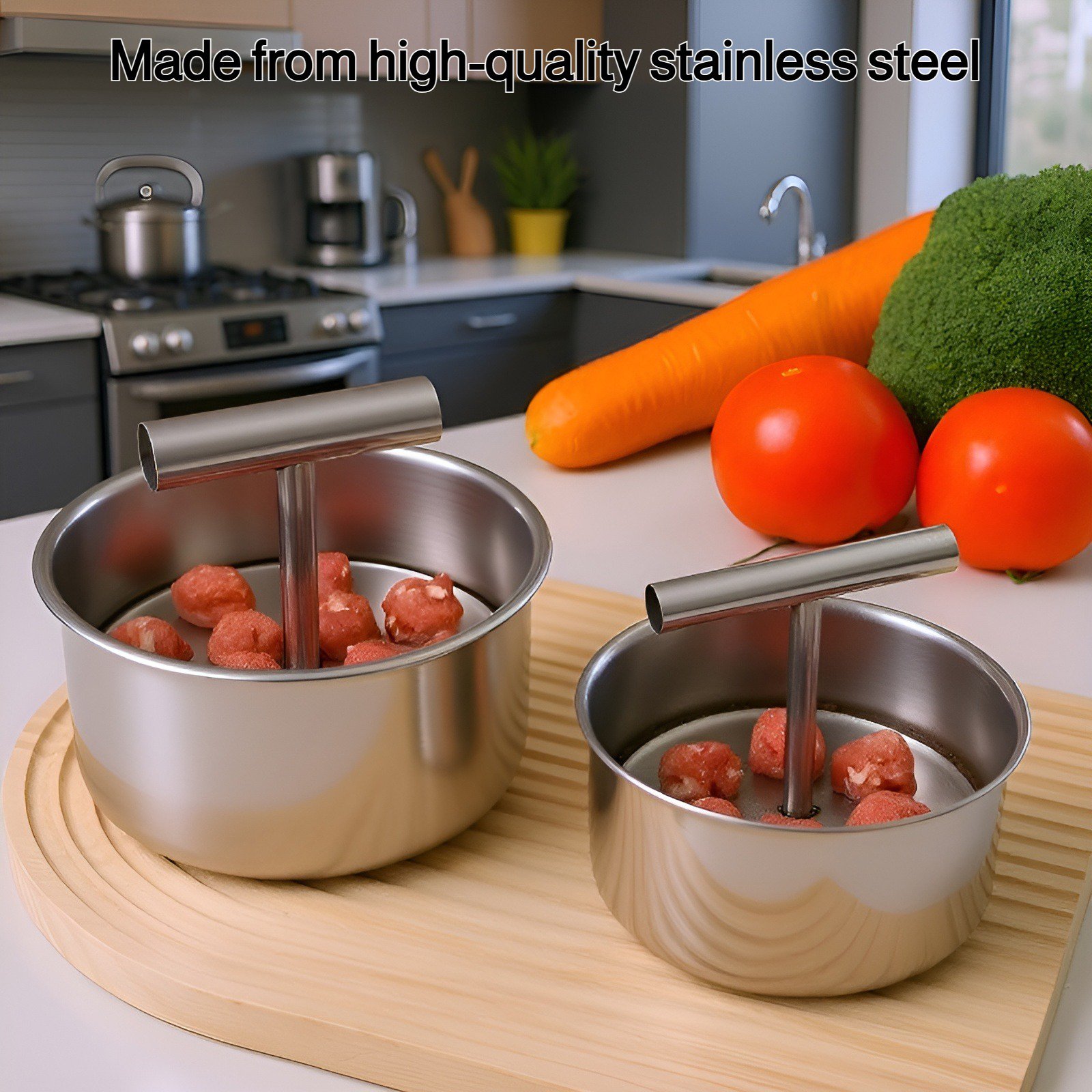 Stainless steel meatball maker, kitchen mold, fish ball making tool