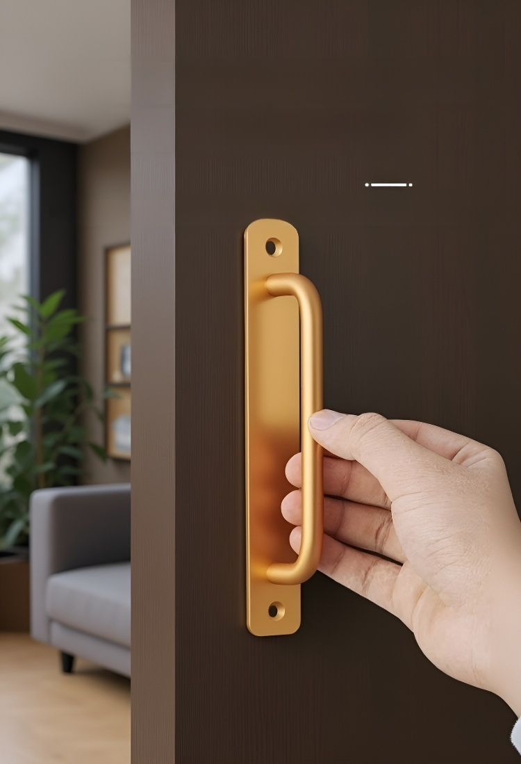 간편 설치 가능한 미닫이문 손잡이 모습