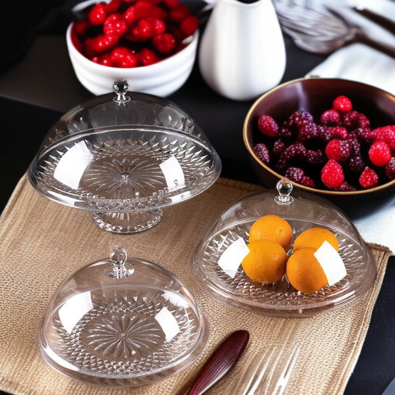 뚜껑 투명 아크릴 원형 말린 과일 쟁반