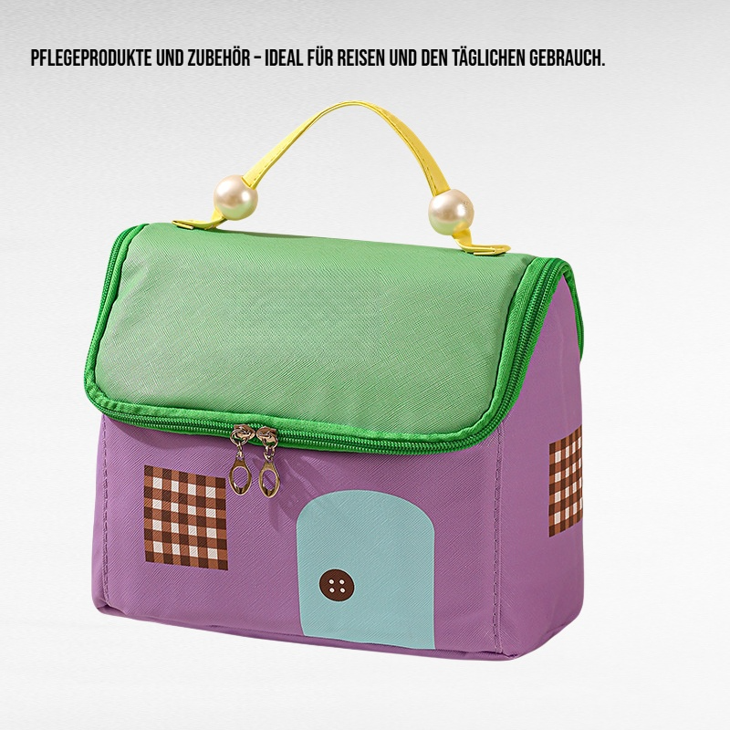 Große tragbare Kosmetiktasche mit multifunktionalem Design und Handgriff