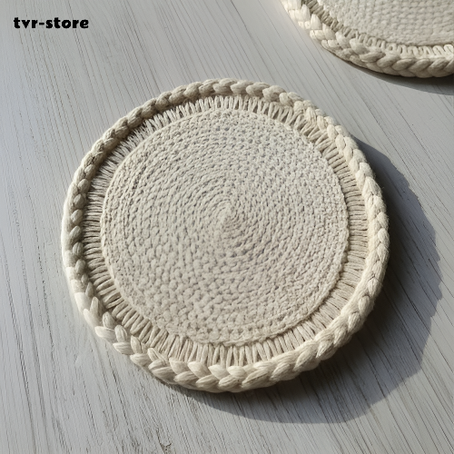 Vintage hand-woven absorbent coasters (5 pack)