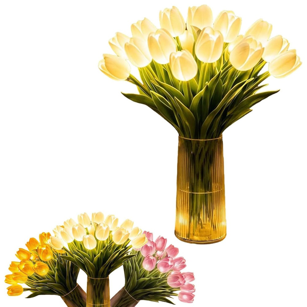 家庭用チューリップナイトライト、ミックスカラー発光ブーケ、撮影用デコレーション小道具