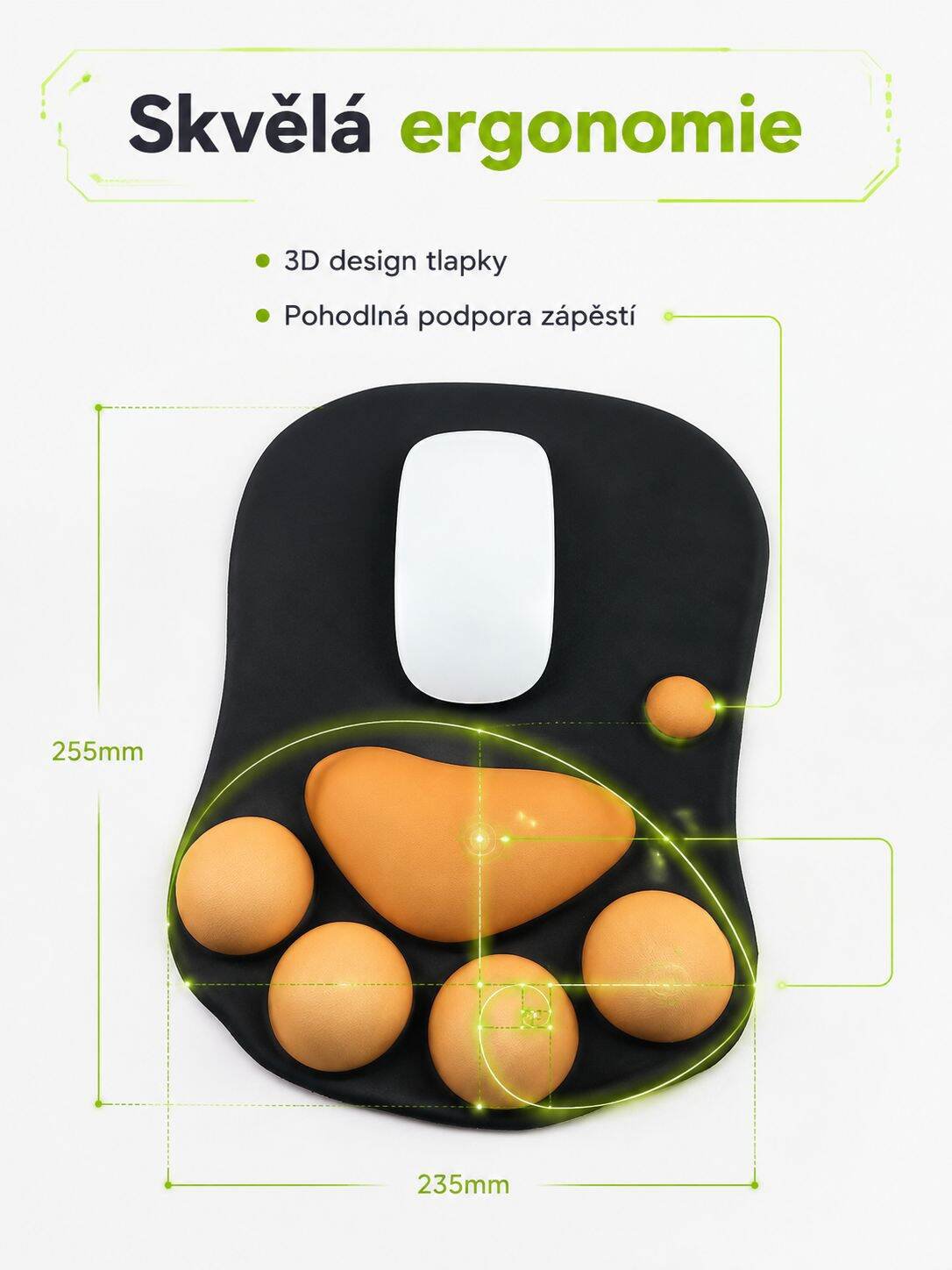 Barevná silikonová podložka pod myš pro pohodlí