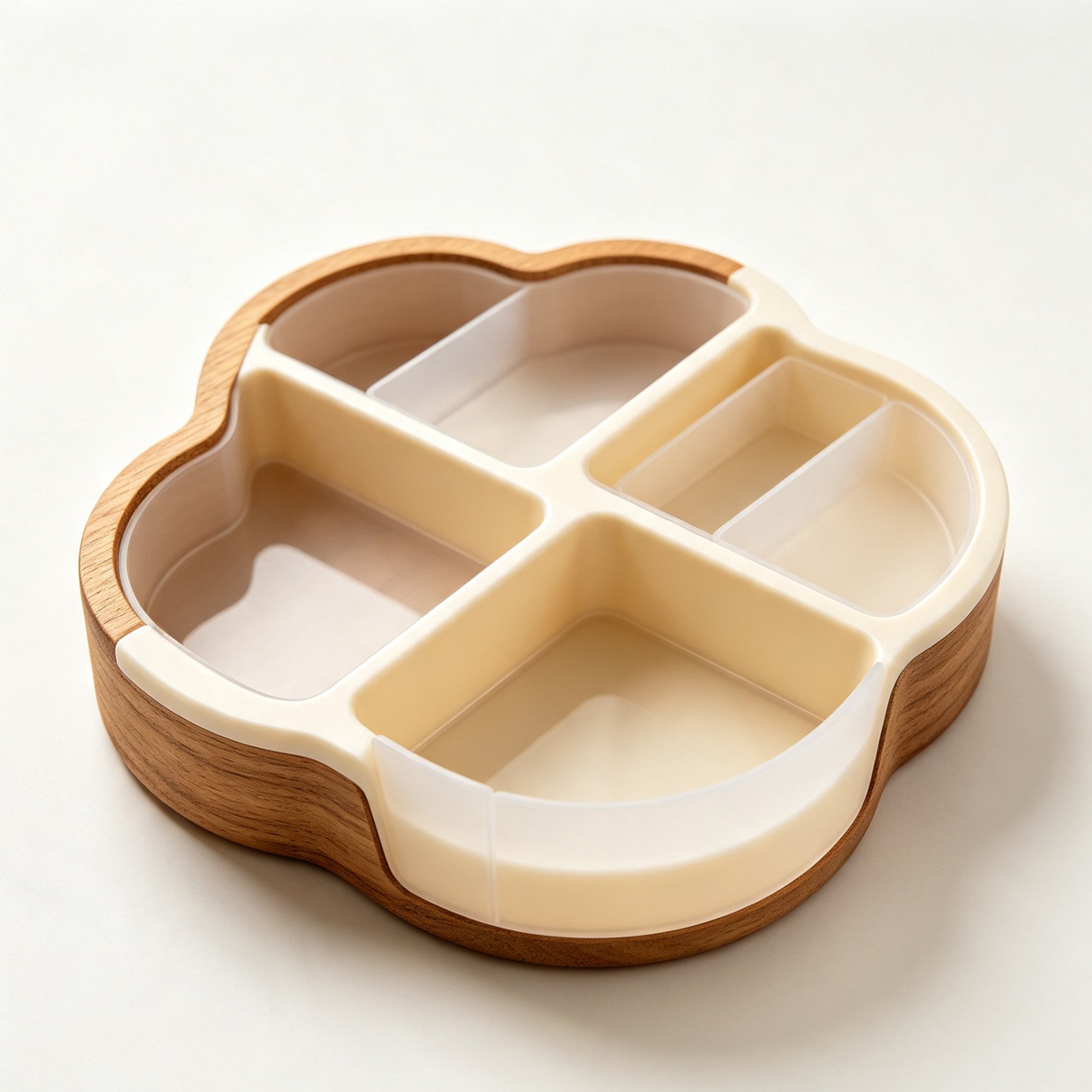 Cloud-shaped compartment storage tray