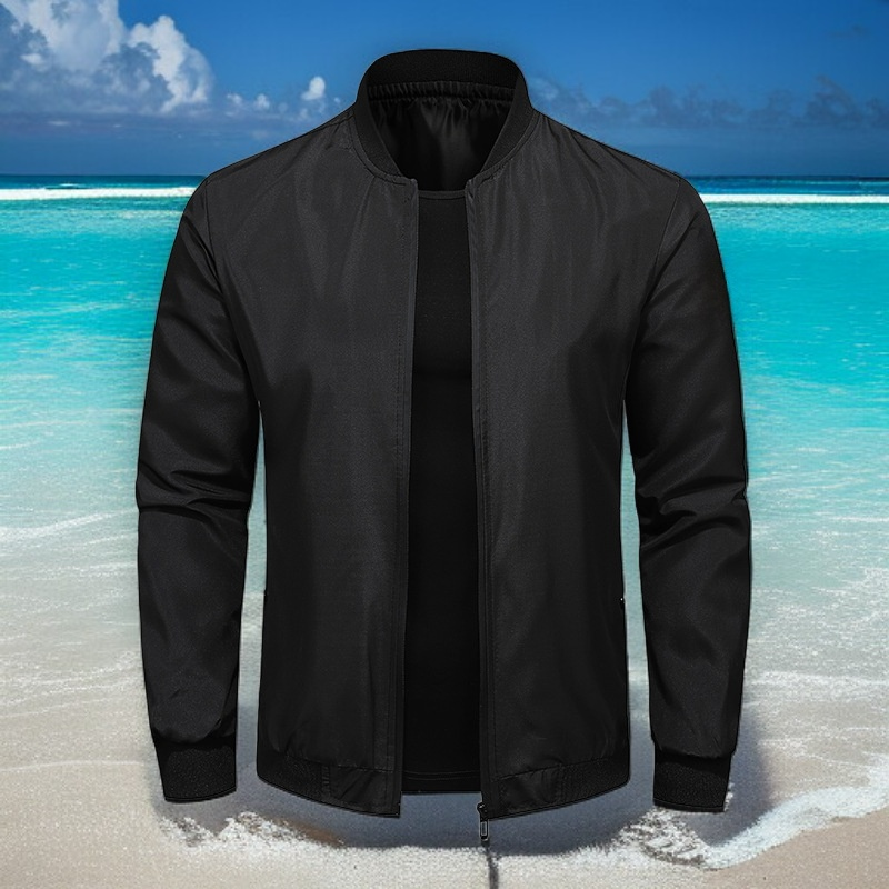 남성 캐주얼 재킷 봄 가을 솔리드 컬러 지퍼 재킷