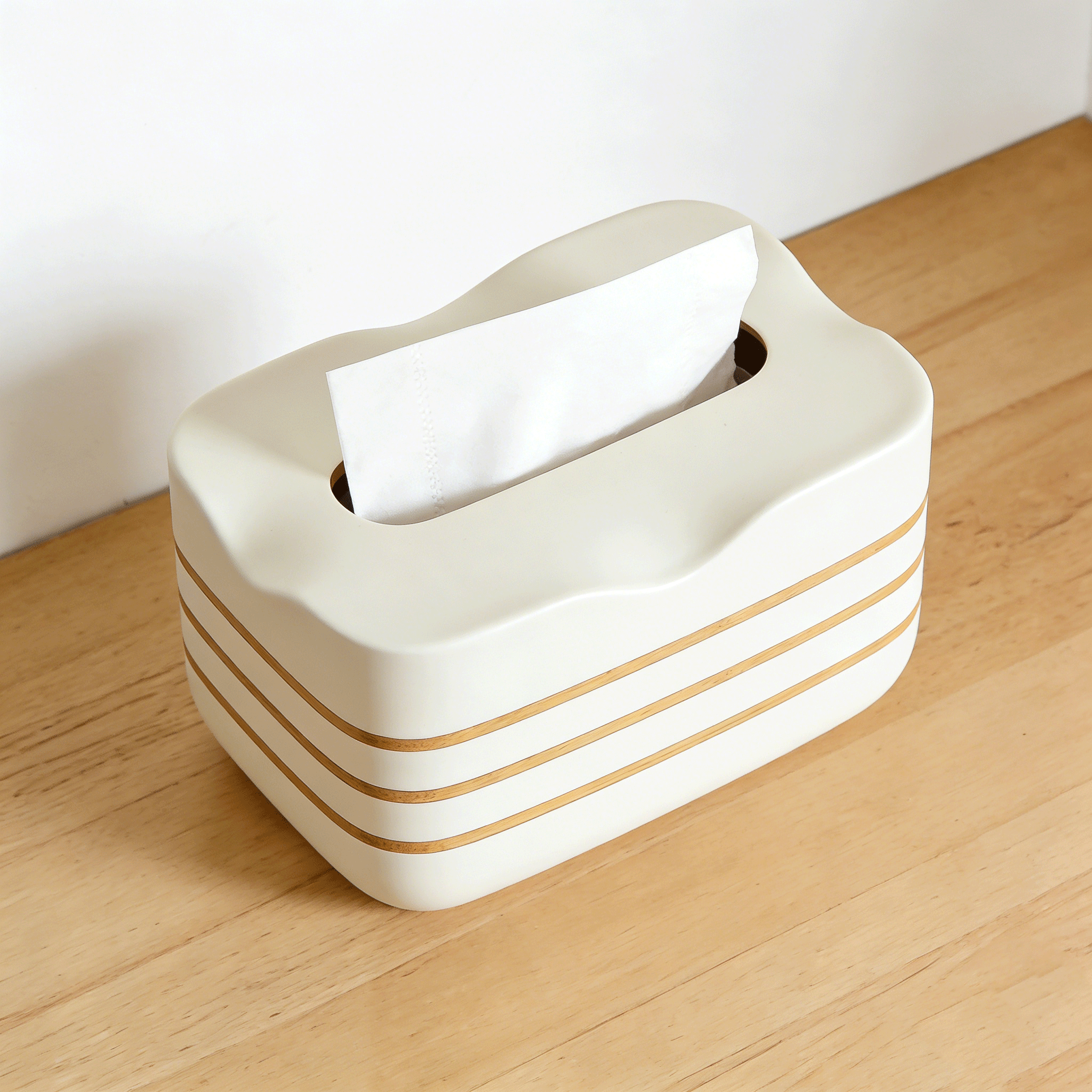 Caja organizadora de servilletas en uso sobre la mesa