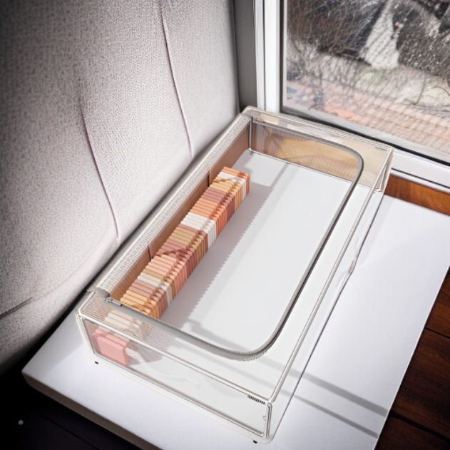 Moisture resistant under-bed organizer storing clothes