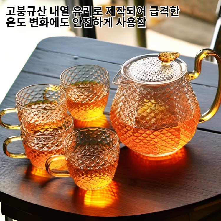 티포트 세트 - 고붕규산 내열 유리 티포트
