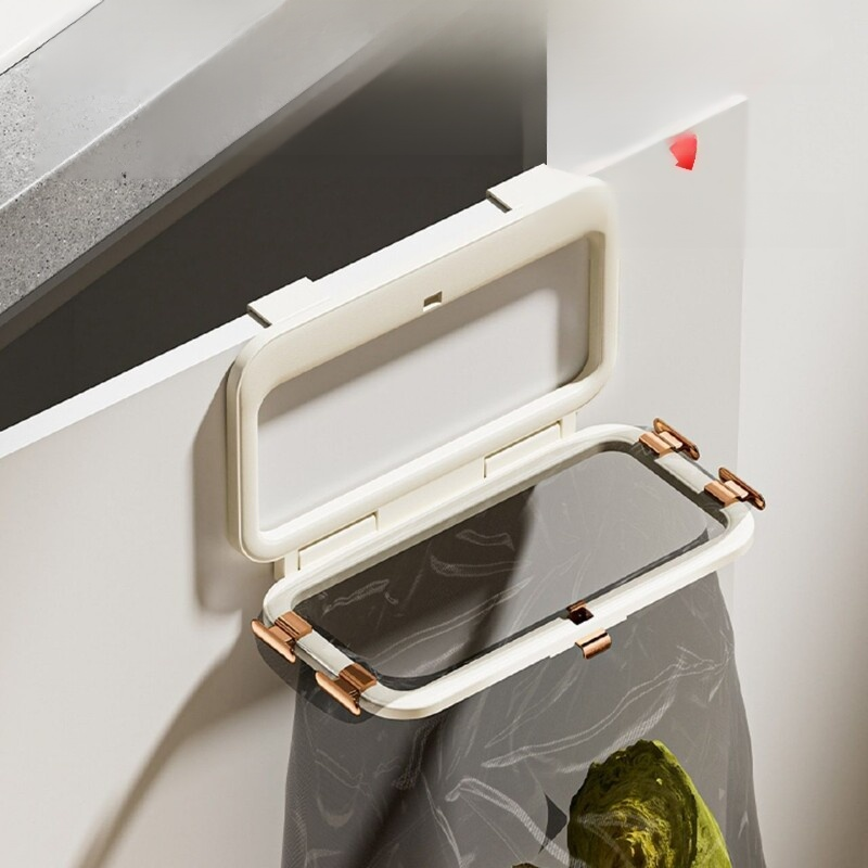  壁掛式廚房垃圾桶摺疊專用袋架