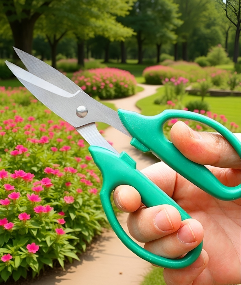 盆栽の枝をカットする庭木剪定鋏