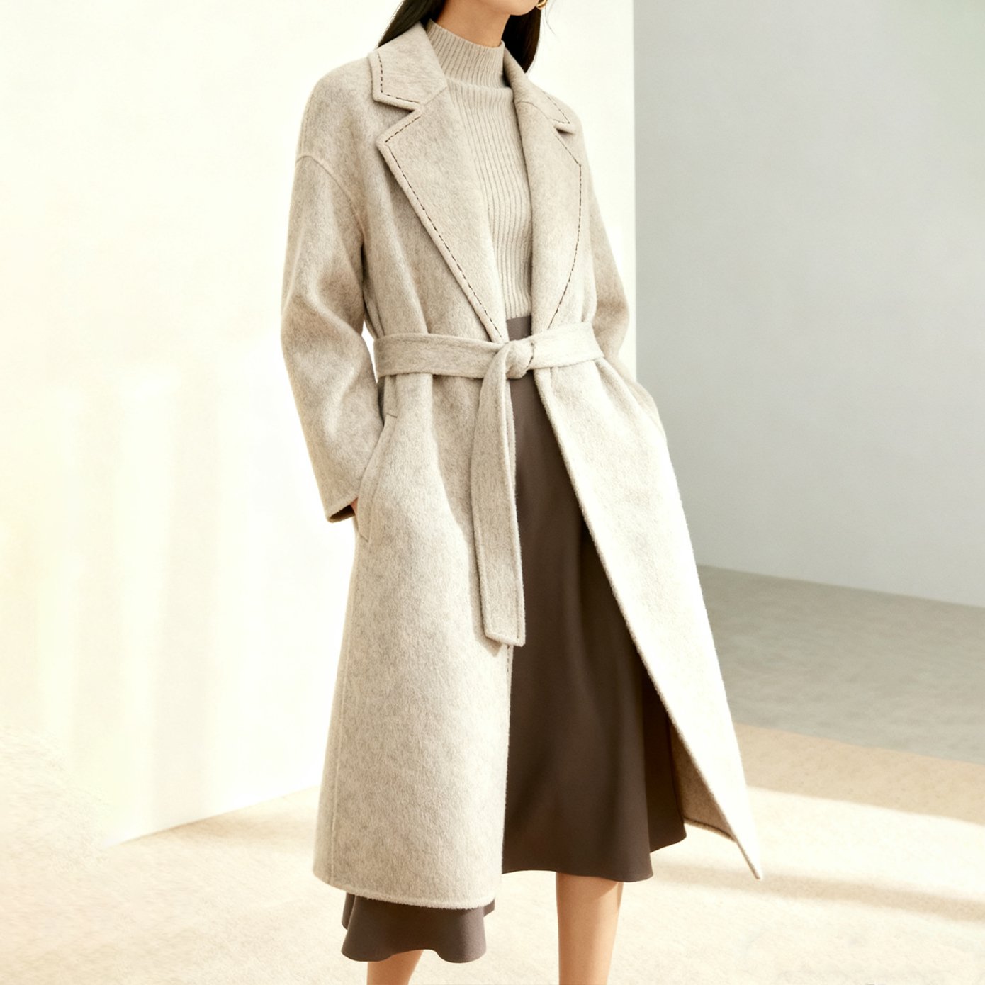 エレガントカシミヤロングコート 