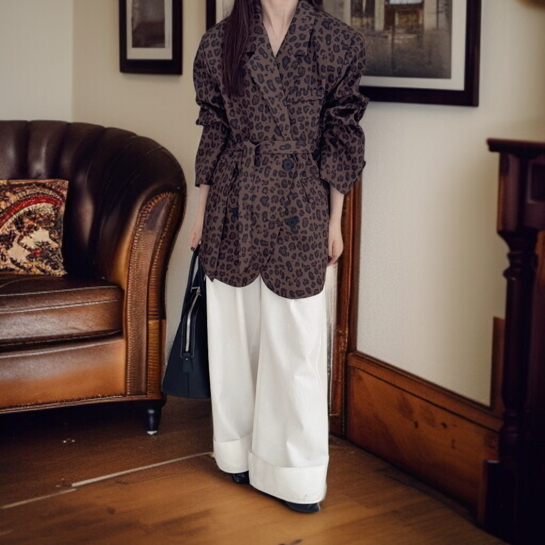 여성 레오파드 양복 외투