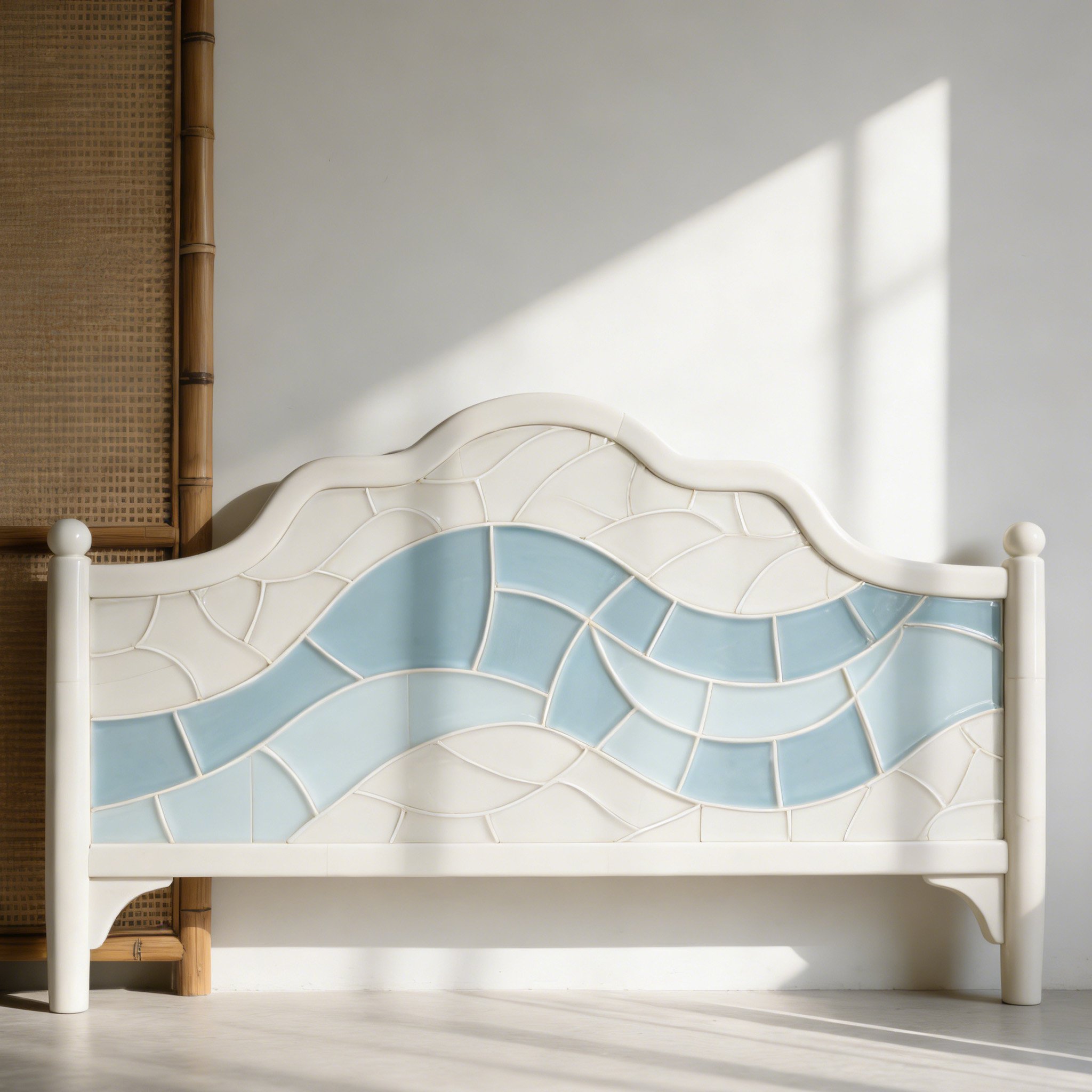 無垢材ヘッドボードの全体画像