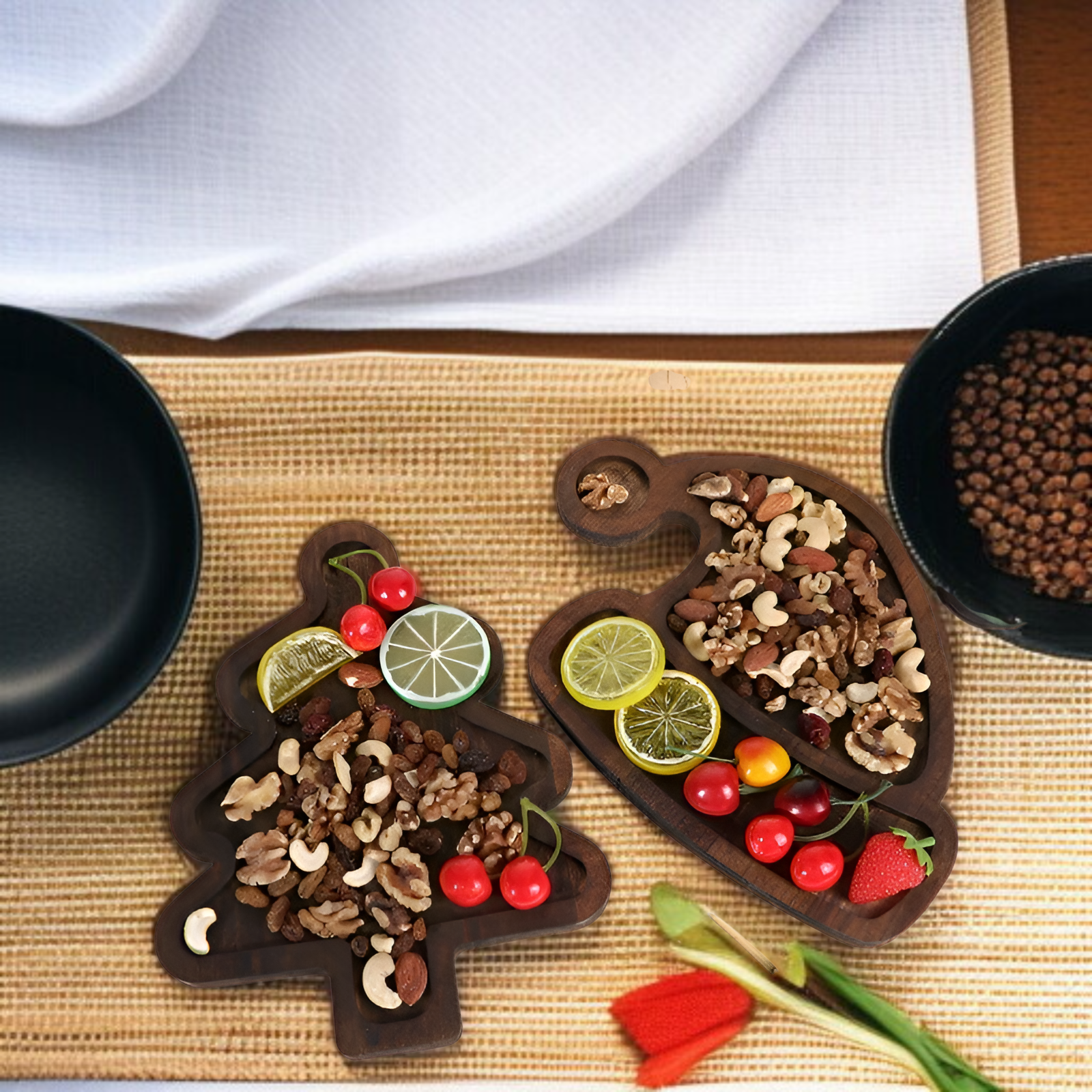 聖誕節家居裝飾木制餐盤擺設