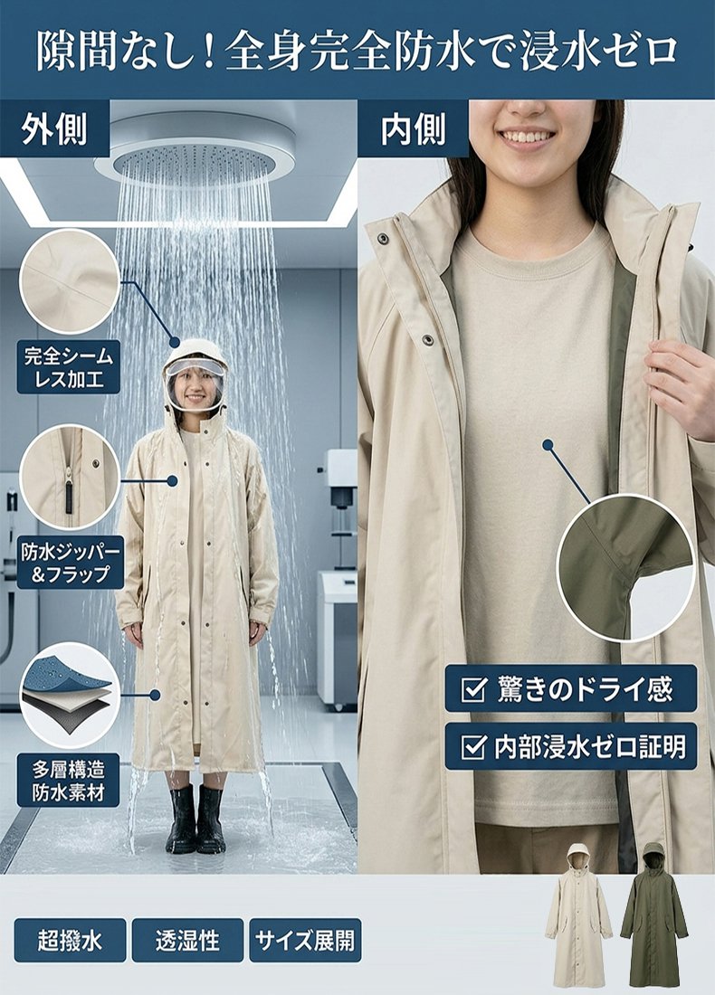 男女兼用サイクルレインコート