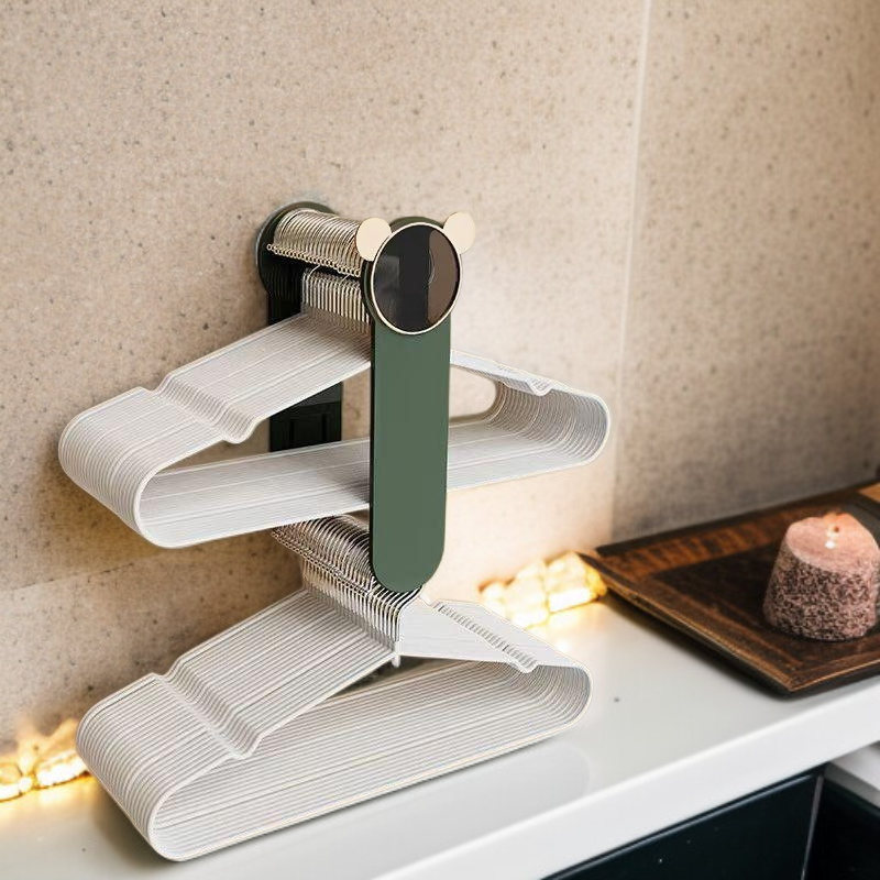 Punch-Free Retractable Clothes Hanger, Wall-Mounted Storage for Home Balcony