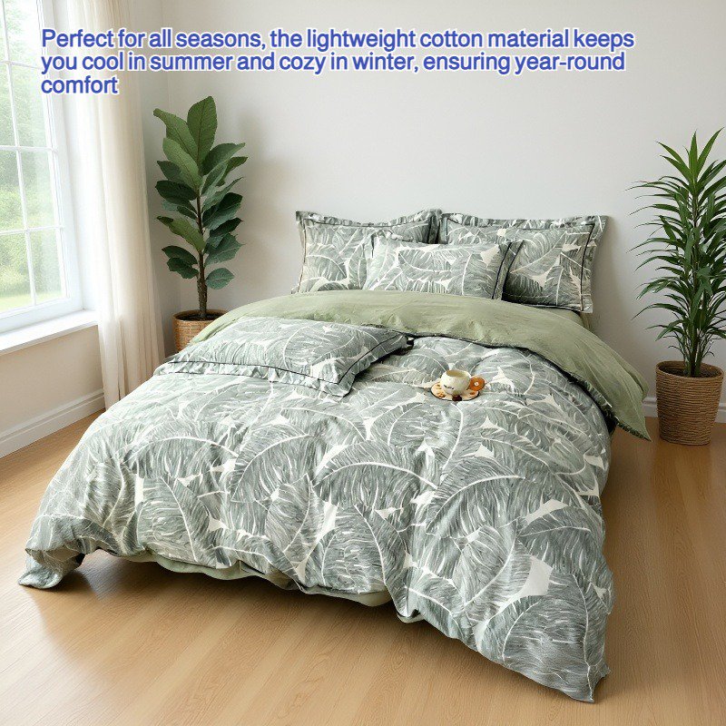 Modern Printed Cotton Four-Piece Set