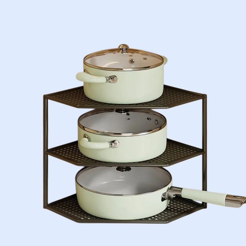 キッチン多層ポット収納棚