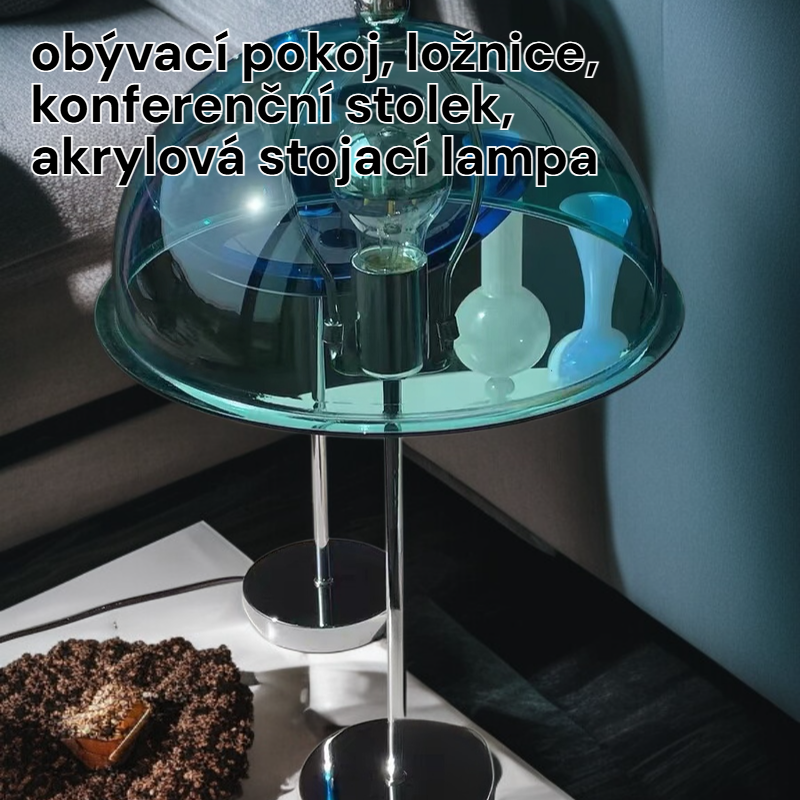 Retro houbová stolní lampa, Bauhausový akrylový stojací lampa do obývacího pokoje a ložnice