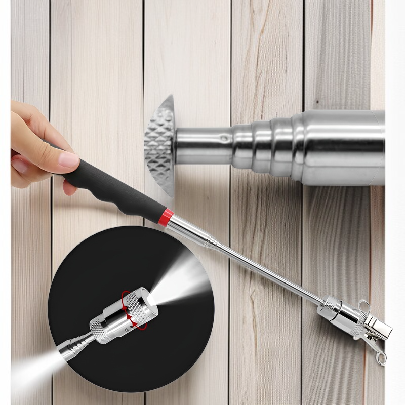 鉄吸着ロッド、磁気吸着ロッド、LEDライト付き伸縮式ピックアップマグネット、金属部品用マグネットツールピックアップ