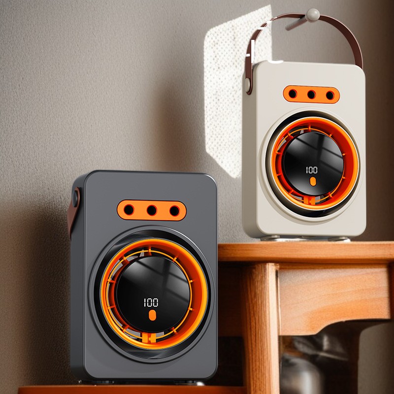 New Cross-border Digital Display Humidifying Spray Fan USB Rechargeable Office Desk Fan Wall-mounted