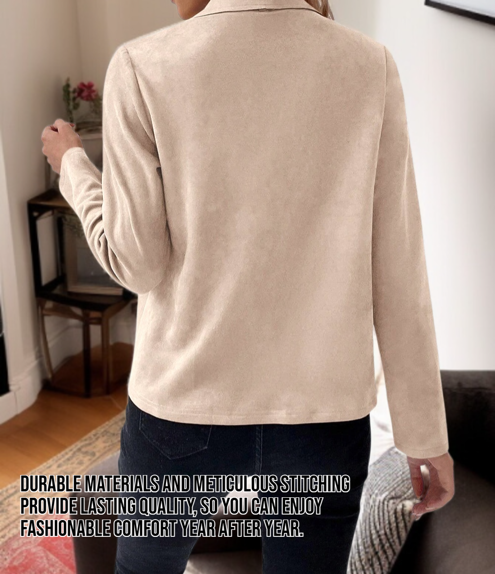 Close-up of luxurious faux fur collar on women's jacket