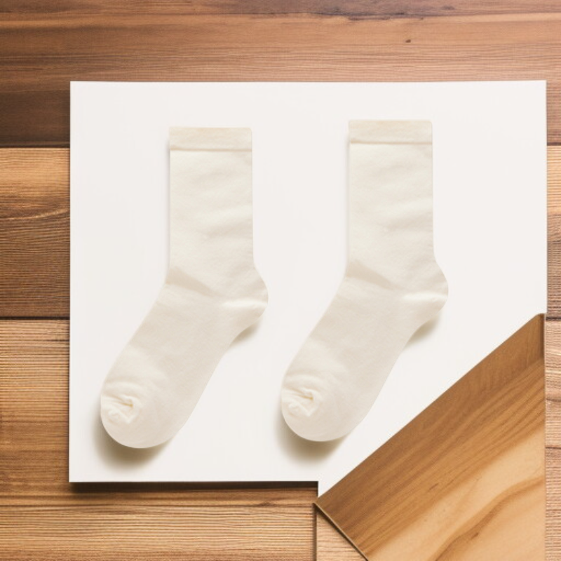 綿素材のミドルソックス
