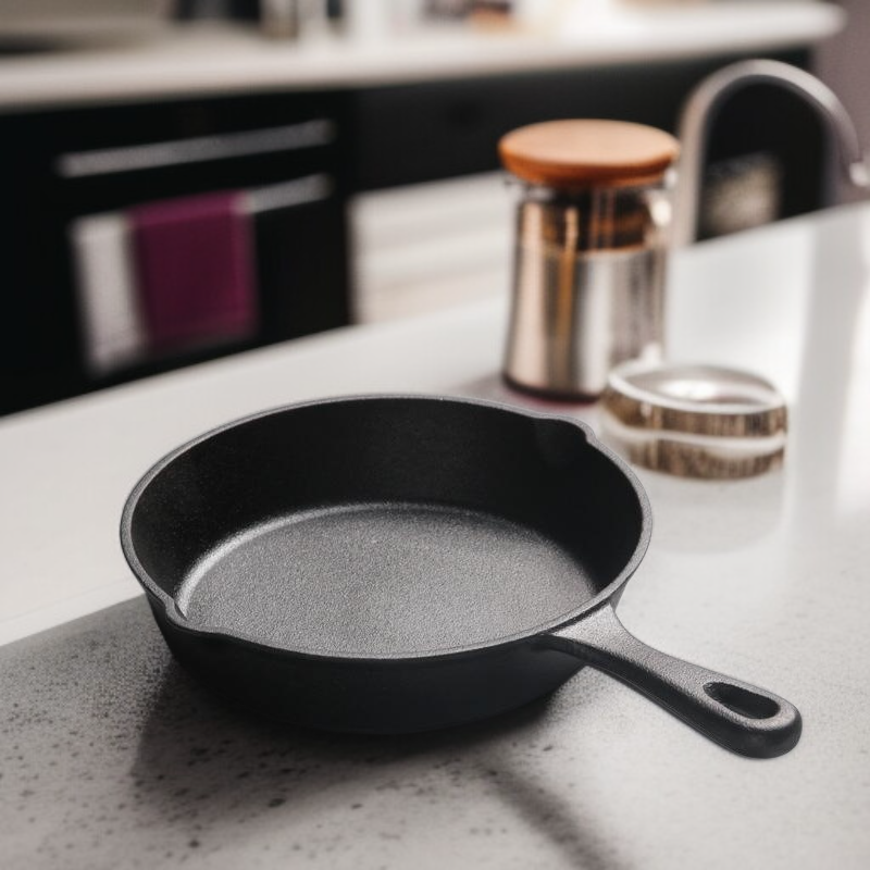 Große klassische Haushalts-Eisenpfanne, flacher Boden, antihaft, ideal für Omeletts