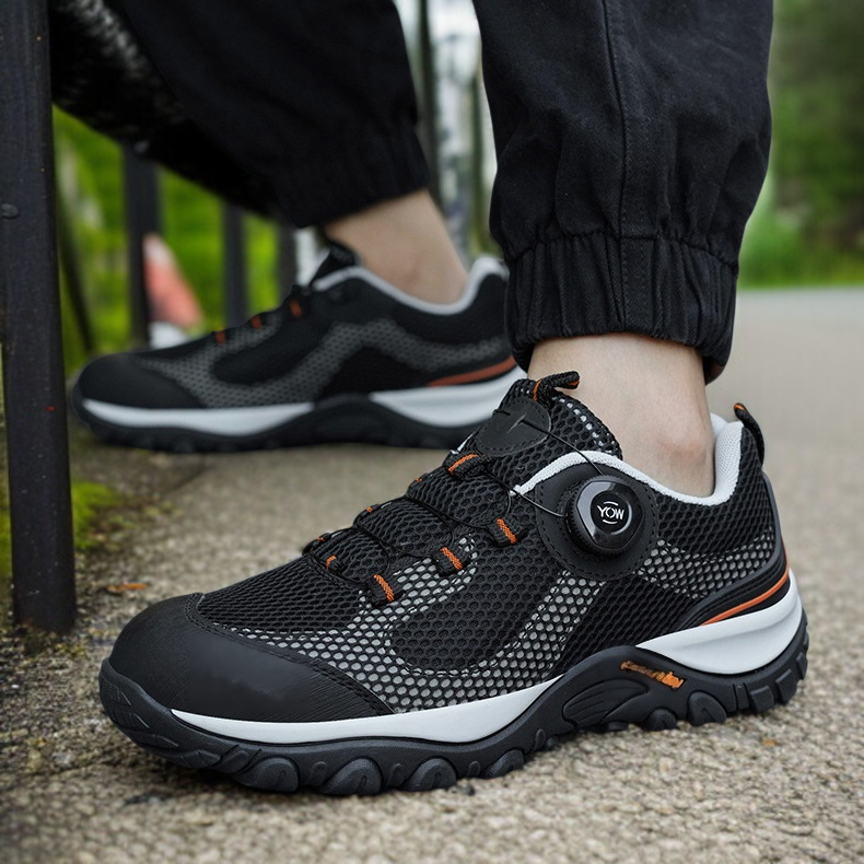 安全靴労働保護靴防咬・防穿ロートップ快適で通気性の良い回転バックル安全靴 冬用滑り止め安全靴