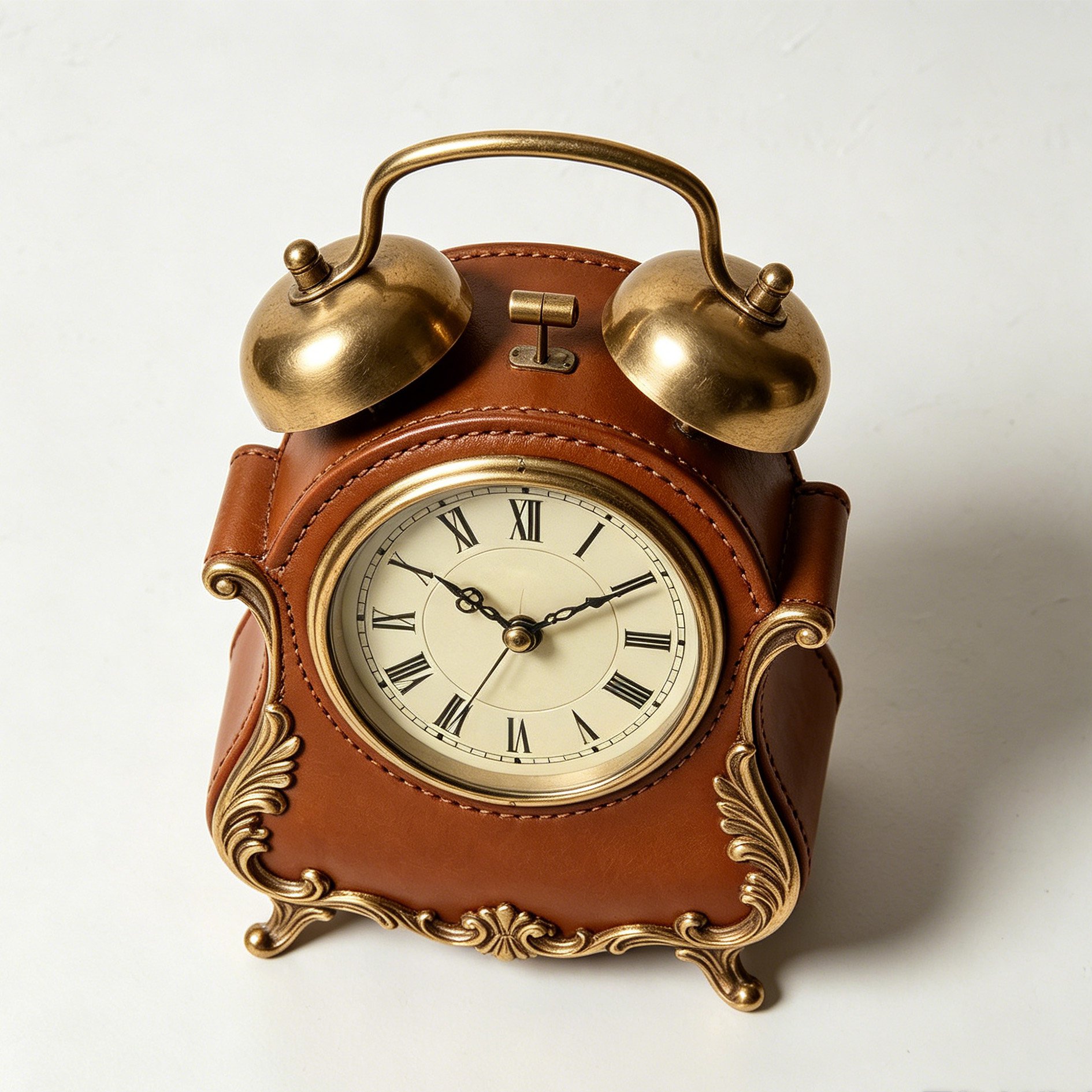 Vintage style decorative table clock close-up