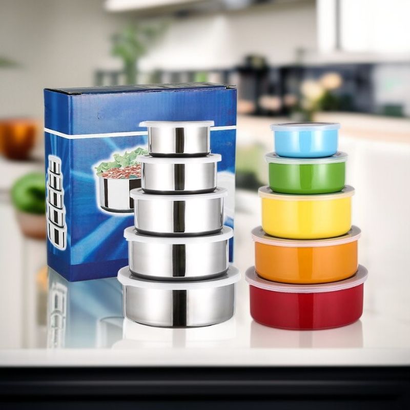 스테인리스 식품 보관 용기 세트 (5개입)