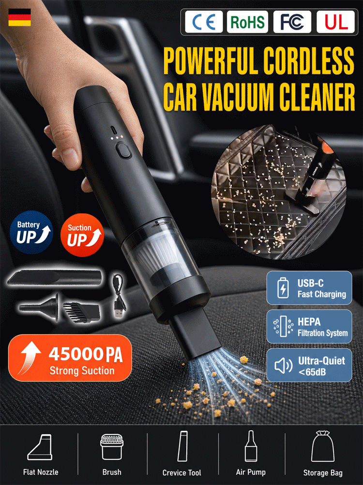 5-in-1 Blowing and Suction Integrated Car Vacuum Cleaner