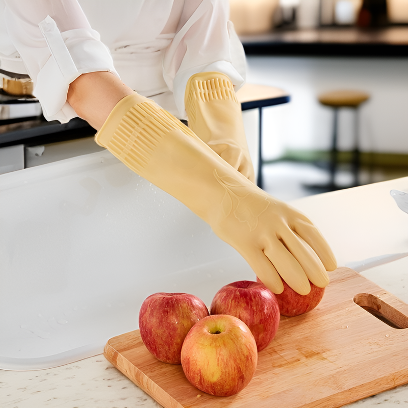 牛すじを使った、より長く、より厚く、より重い食器洗い用手袋