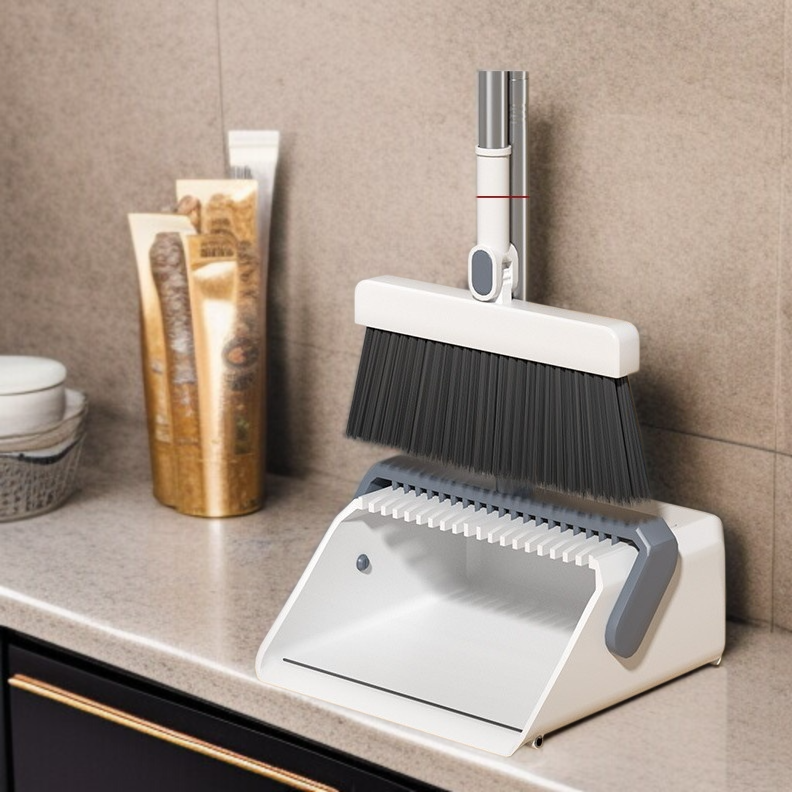 가정용 라지 두꺼운 빗자루 세트 편리한 수납 리린 접이식 쓰레받기 내구 쓰레받기 세트 두꺼운 쓰레받기 세트