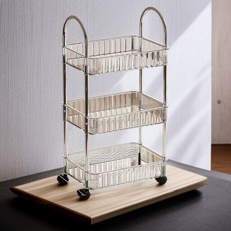 이동식 수납 선반 선반 아크릴 다층 가정용 이동식