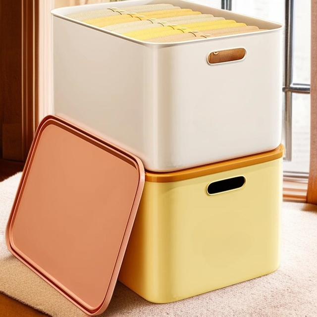 صندوق تخزين مستطيل متعدد الوظائف بغطاء