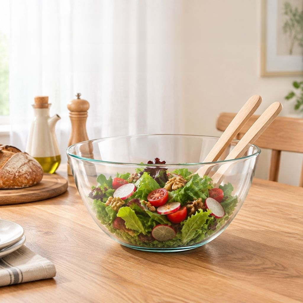 Transparent Borosilicate Glass Mixing Bowl for Soup and Salad