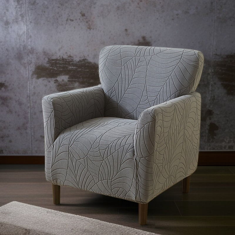 沙發套罩樹葉提花單人沙發椅套