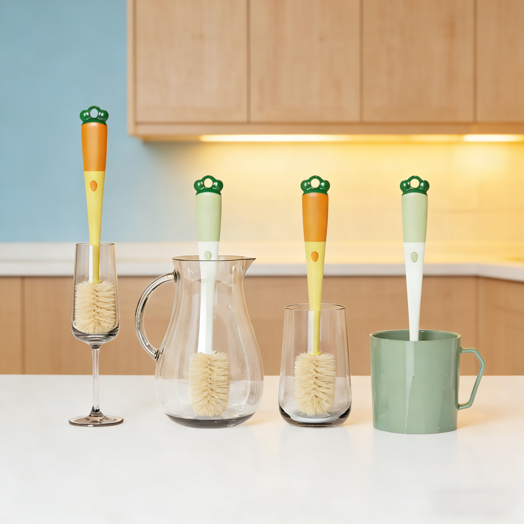Long-handled multi-functional cup brush