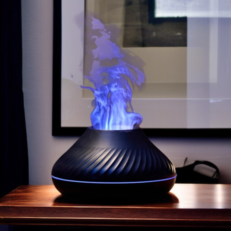 1個携帯用炎加湿器、アロマエッセンシャルオイルディフューザー、ミニ空気加湿器