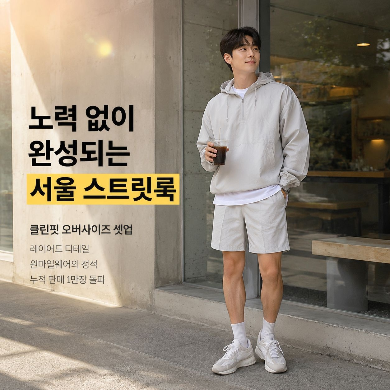 한국 스타일 남성 루즈핏 썬크림 자켓 봄여름 후드 점퍼