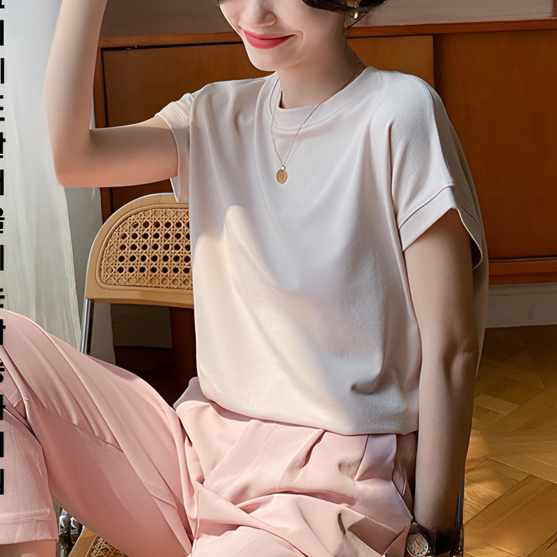 여성 어깨 소매 가오리핏 티셔츠 디테일